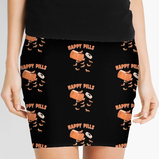 Happy Pills Bearded Dragon Funny Lizard Lovers Women's Mini Skirts