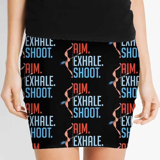 Aim Exhale Shoot. Bow & Arrows Target Archery Women's Mini Skirts
