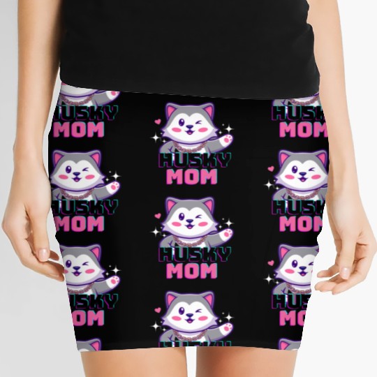 Husky Dog Mom, husky lover Women's Mini Skirts