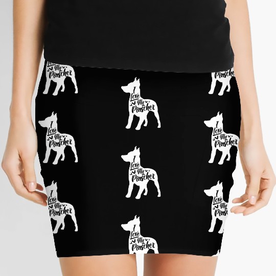 I Love My Pinscher Miniature Pinscher Min Pin Women's Mini Skirts