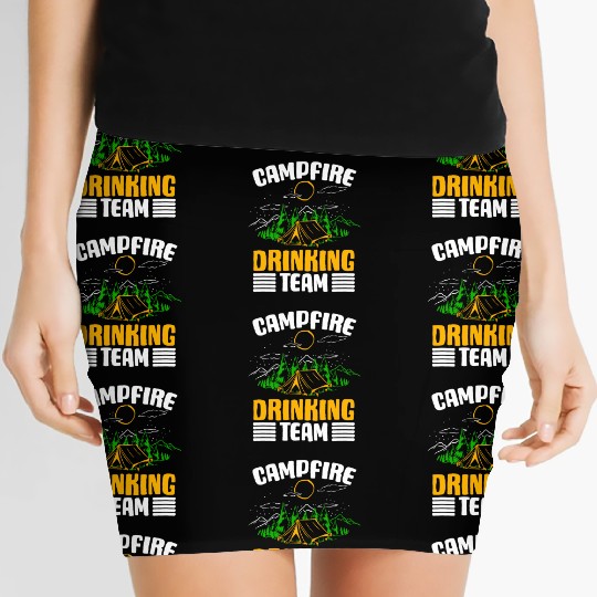 Campfire Drinking Team Camping Lover Camper Beer Women's Mini Skirts