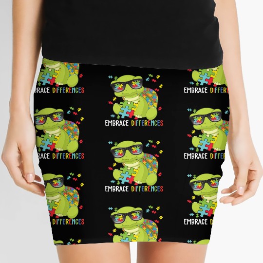 Embrace Differences Turtle Autistic Mothers Day Women's Mini Skirts
