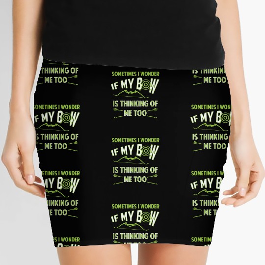Bow Hunting Arrow and Archery Quote Design Archery Women's Mini Skirts