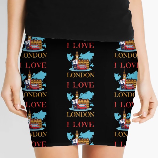 I Love London UK Travel more adventure Exploring Women's Mini Skirts