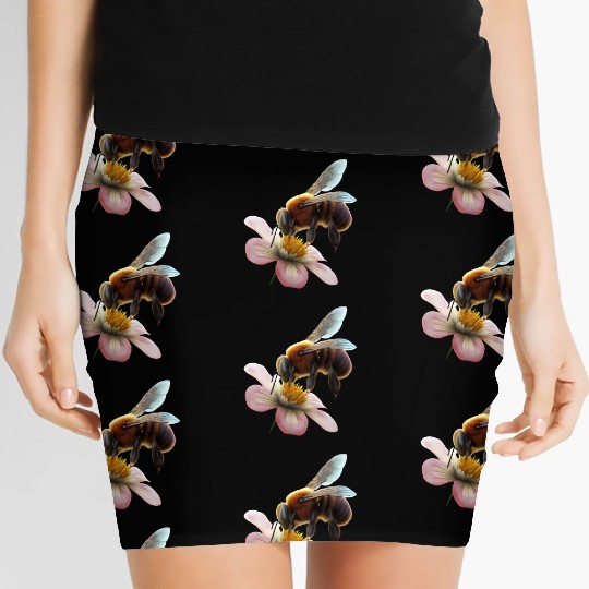 bee on flower Women's Mini Skirts