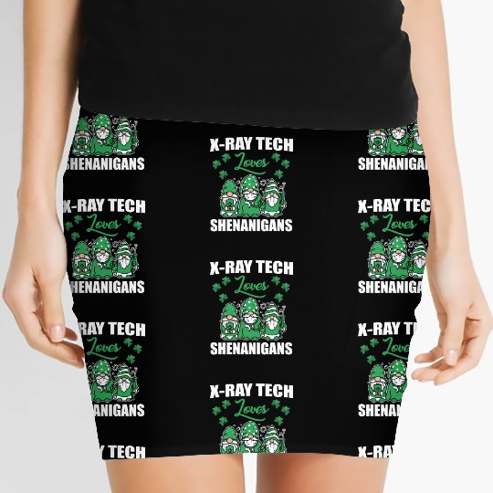 X-Ray Tech Loves Shenanigans St. Patricks Day Women's Mini Skirts