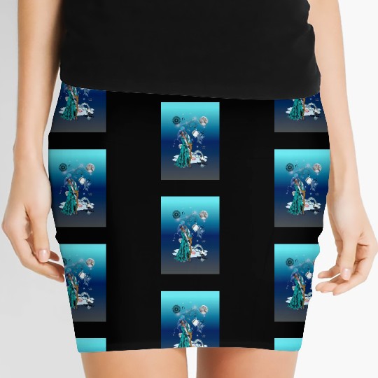 Zodiac sign Aquarius in the unique version Graphic Women's Mini Skirts