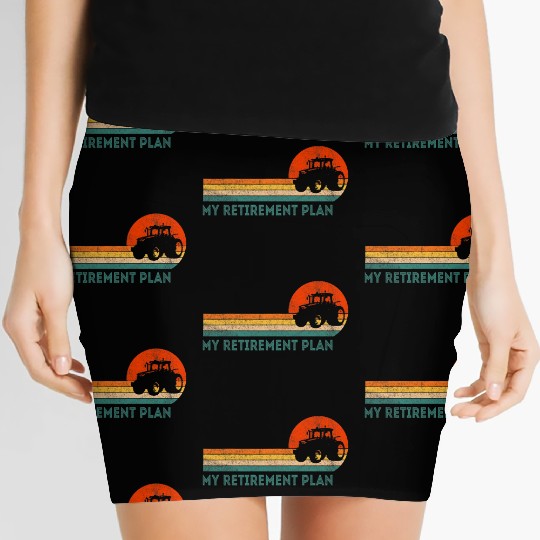 Funny Retired My Retirement Plan Farming Farmer Women's Mini Skirts