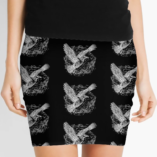 Flying Seagull Over The Water Cloud Women's Mini Skirts