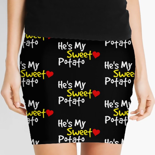 He s My Sweet Potato Funny Thanksgiving Couples Women's Mini Skirts