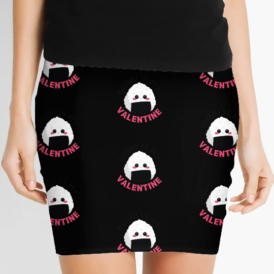 Cute Sushi is my Valentine Kawaii Women's Mini Skirts