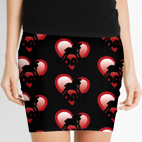 Love Goats Heart Design for goat lovers men women Women's Mini Skirts