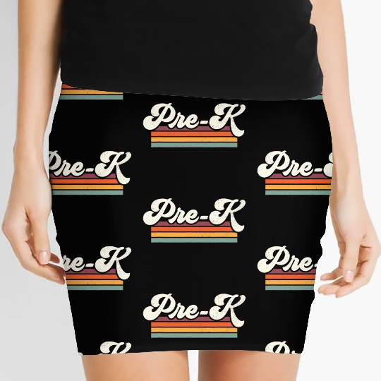 Retro Pre K Teacher Back To School Women's Mini Skirts