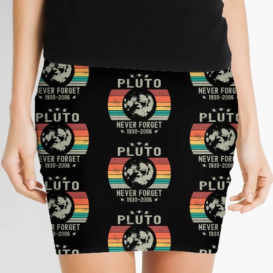 Funny Space Science Pluto Never Forget Astronomy Women's Mini Skirts