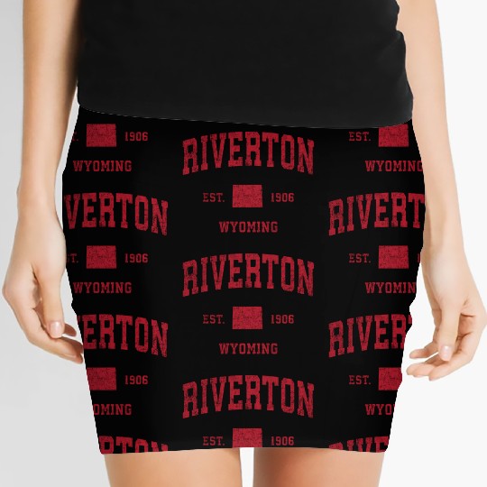 Riverton Wyoming Wy Sports Red Print Women's Mini Skirts