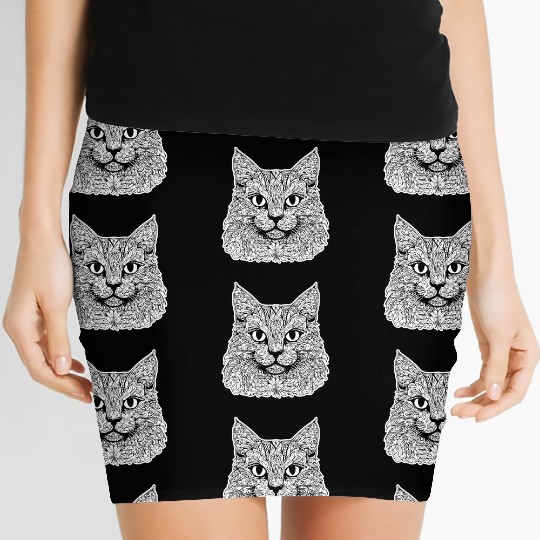 Cat Kitten Feline Meow Women's Mini Skirts