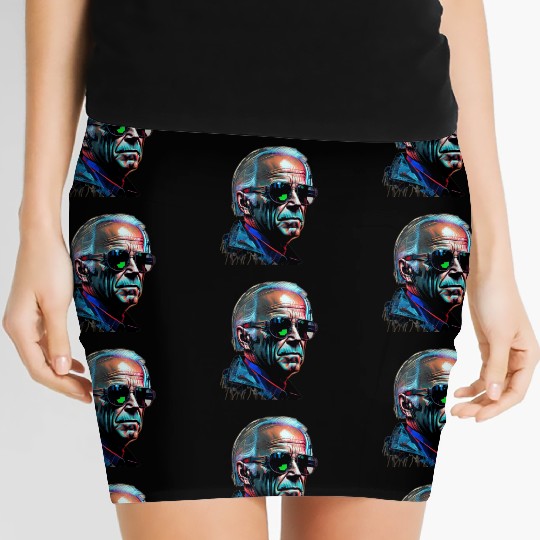 hyperrealistic portrait of a cyberpunk Joe Women's Mini Skirts