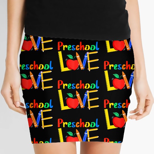 Love Preschool Teacher Back To School Love Teachin Women's Mini Skirts