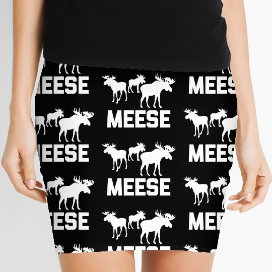 Meese Saying Deer Hunting Moose Women's Mini Skirts
