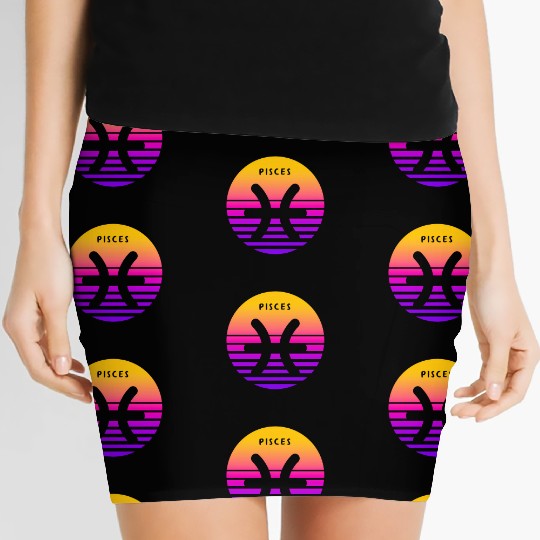 Pisces Zodiac Sign Sunset Pisces Women's Mini Skirts