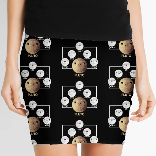 Pluto Moons Planet Space Lover Solar System Women's Mini Skirts