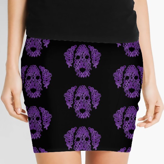 Purple Ribbon Dog Face Lupus Inspirational Awarene Women's Mini Skirts