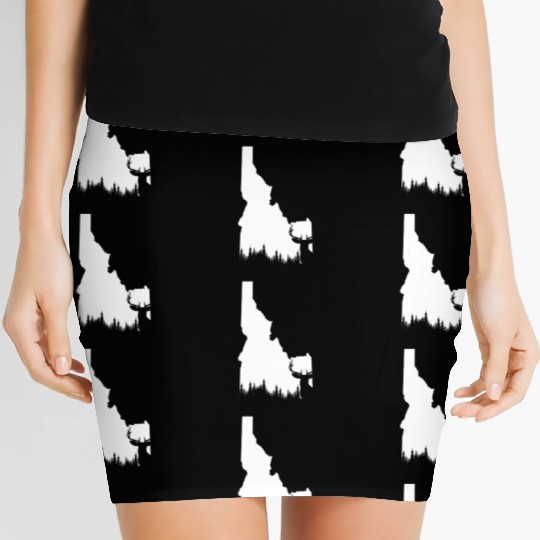 Hunter Elk Deer State Idaho Hunting Women's Mini Skirts