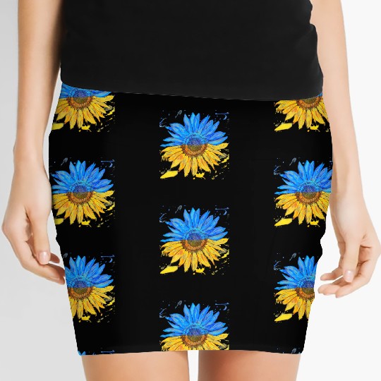 Ukraine Flag Sunflower Ukrainian Support Women's Mini Skirts