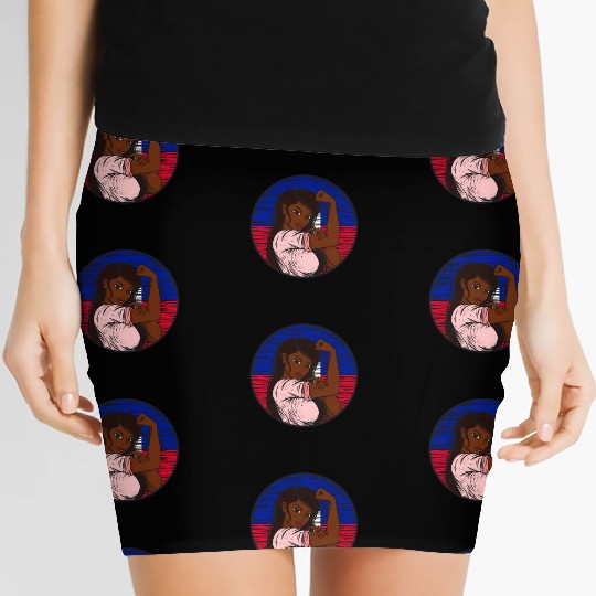 Patriotic Haitian Flag Haiti Proud Haitian Women's Mini Skirts