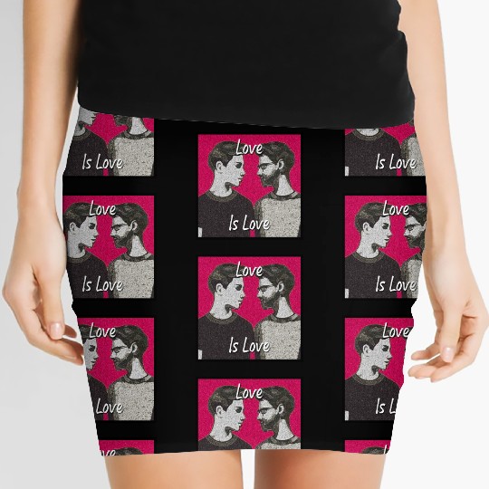 Love Is Love - Colorful LGBTQ Graphic Women's Mini Skirts