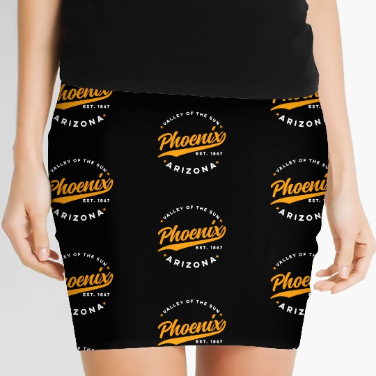 Phoenix Arizonna Valley Of The Sun Orange Text Women's Mini Skirts