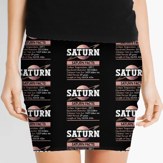 Saturn Planet Facts Space Lover Solar System Women's Mini Skirts