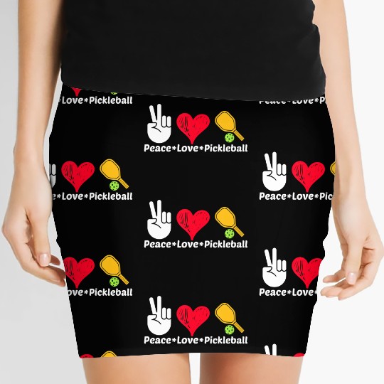 Paddleball Sports Mom Dad Retirement Peace Love Pi Women's Mini Skirts