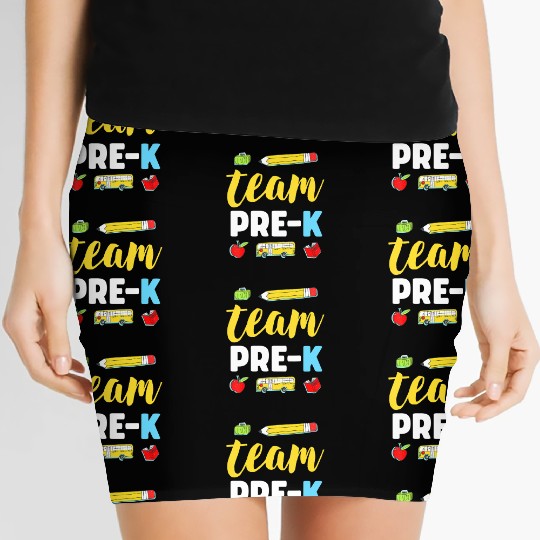 Team Pre-K Teacher First Day Preschool Back to Sch Women's Mini Skirts