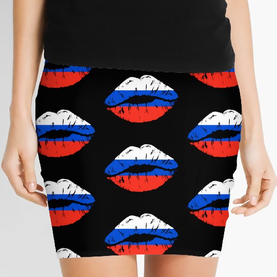 Russian Flag Lips For Russians Russia Women's Mini Skirts