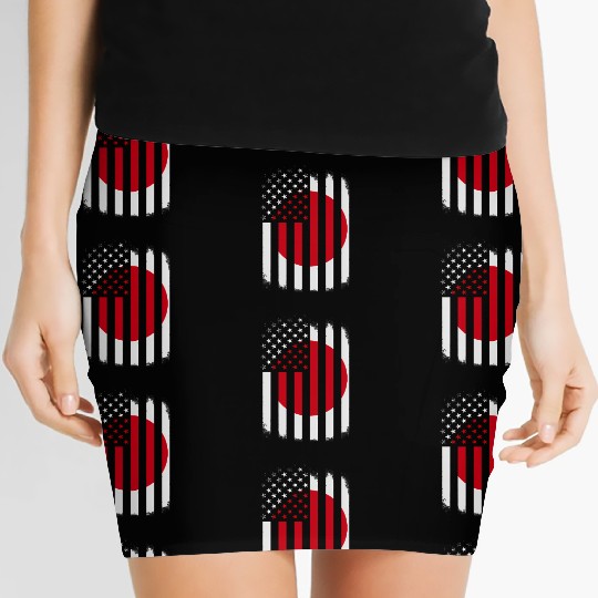 Japan And America Flag Japanese American Flag Women's Mini Skirts