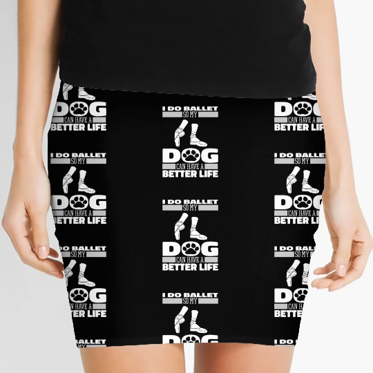 Ballet Ballerina Dog Women's Mini Skirts