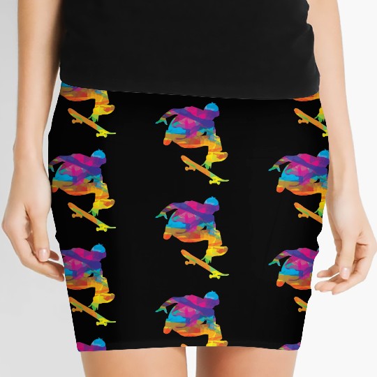 Psychedelic Skateboard Women's Mini Skirts