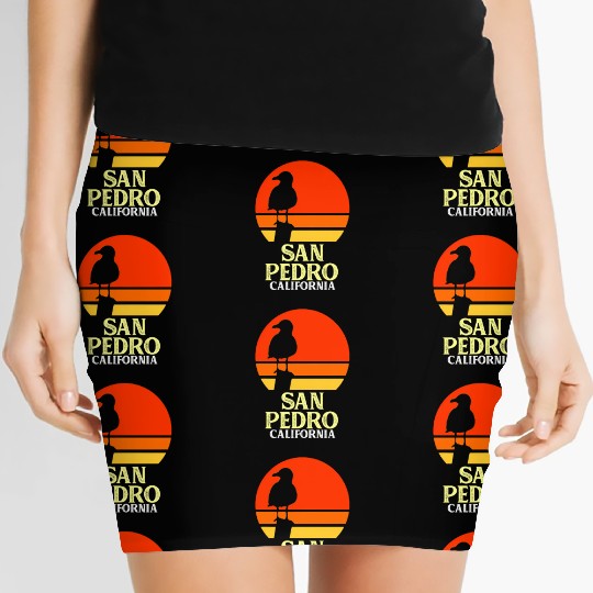 San Pedro California Beach Seagull Women's Mini Skirts