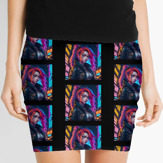 Cyberpunk Anime Girl Women's Mini Skirts