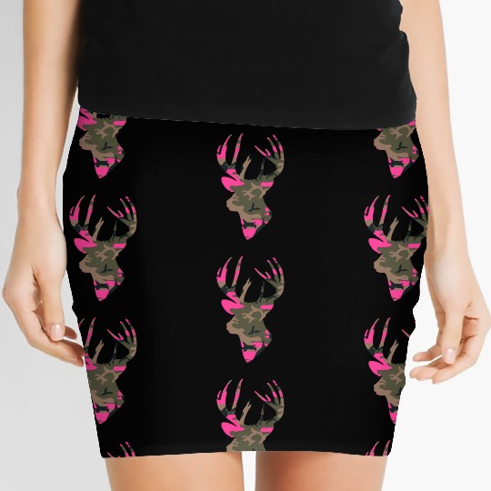 Deer Camo Outfitter Black Women's Mini Skirts