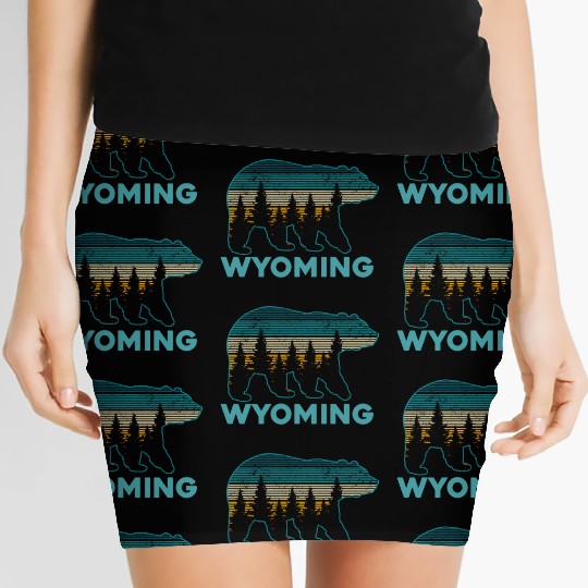 Wyoming Grizzly Bear Nature Hiking Women's Mini Skirts