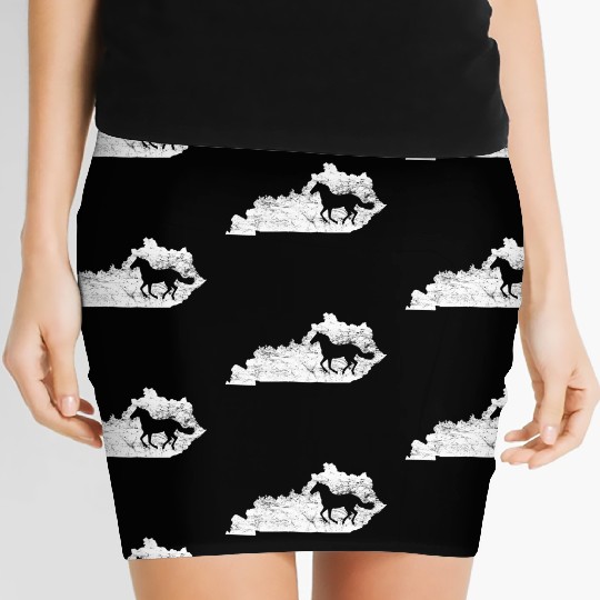 Kentucky Map Horse Kentucky Women's Mini Skirts