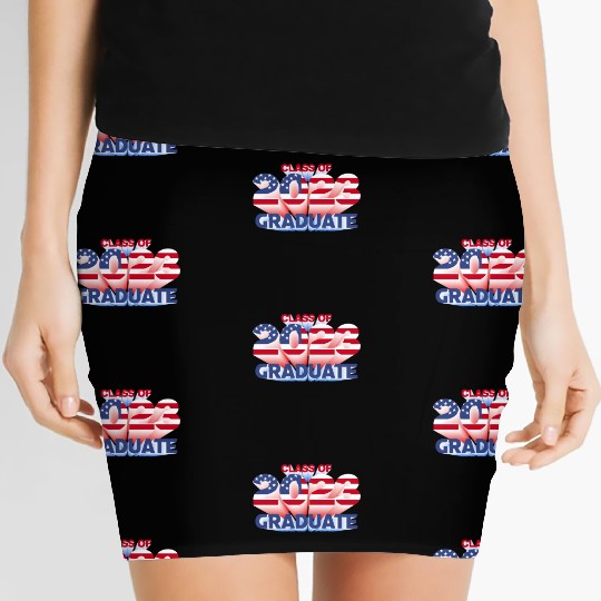 US American Flag 2023 Graduate Patriotic Graduatio Women's Mini Skirts