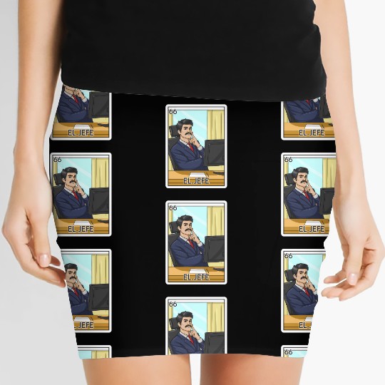 El Jefe The Boss Card Mecan Lottery The Chief Women's Mini Skirts