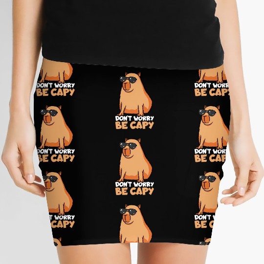 Don'T Worry Be Capy Capybara Women's Mini Skirts