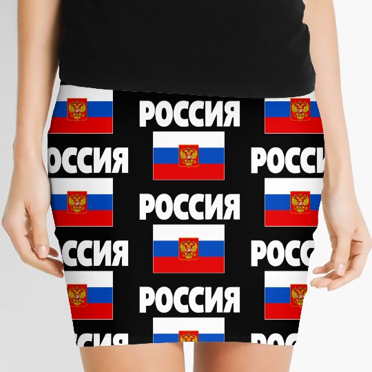 Russia Flag Russian Poccna Flags Women's Mini Skirts