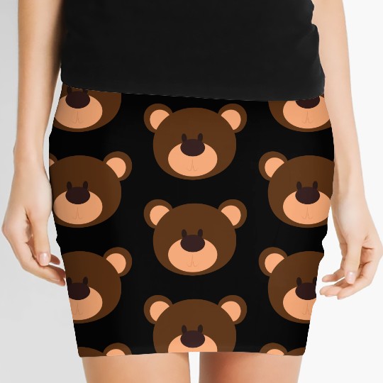 Brown Face Teddy Bear Lover Women's Mini Skirts