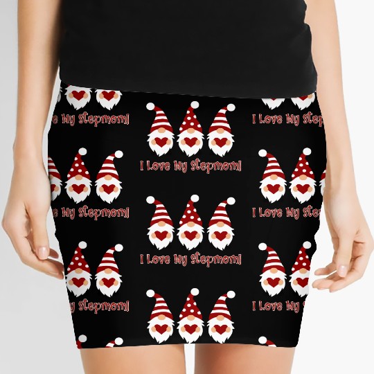 I Love My Stepmom With Love Gnomes Women's Mini Skirts