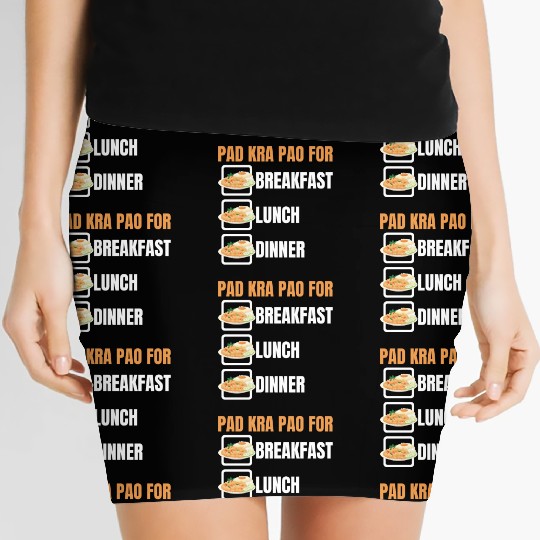 Thai Food Lover Pad Kra Pao Thai Cuisine Women's Mini Skirts